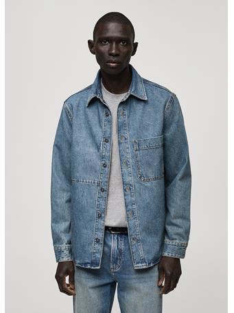 MANGO - Pocket Denim Overshirt BLUE