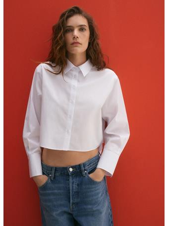 MANGO - Regular Cropped Shirt NATURAL WHITE