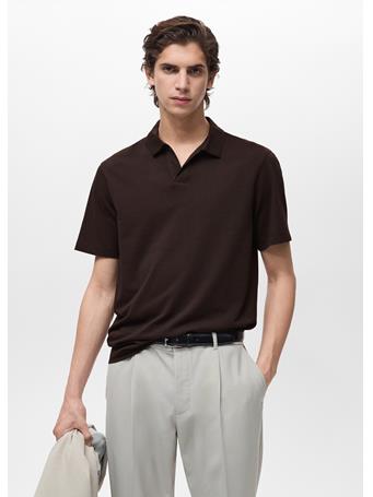 MANGO - Slim-fit Cotton-piqué Polo Shirt CHOCOLATE