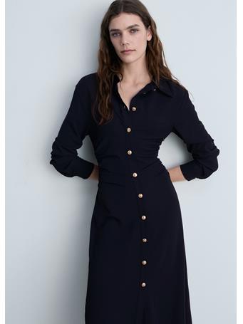 MANGO - Midi-dress With Draped Waist NAVY
