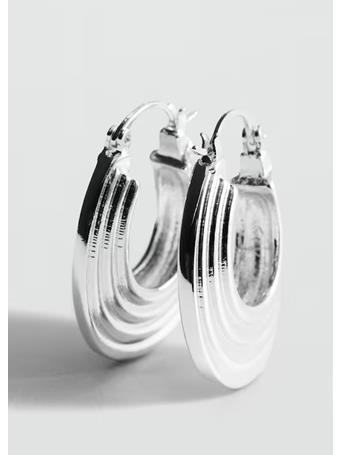 MANGO - Embossed hoop earrings LT PASTEL GREY
