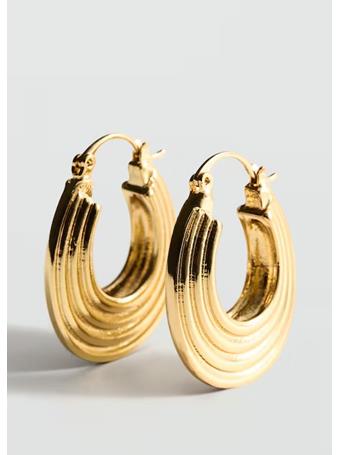 MANGO - Embossed hoop earrings GOLD