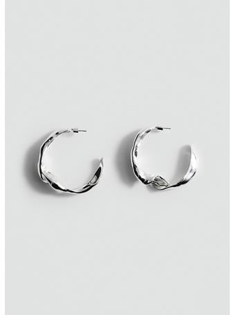 MANGO - Wavy Hoop Earrings LT PASTEL GREY