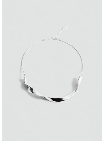 MANGO - Wavy-design Necklace LT PASTEL GREY