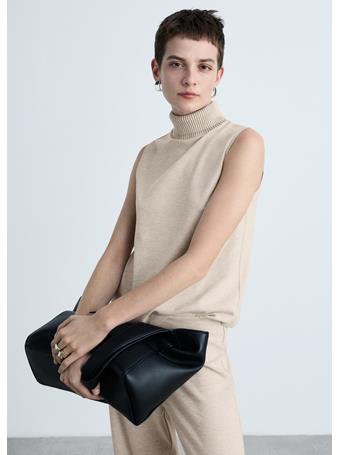 MANGO - Turtleneck Knitted Top LIGHT BEIGE