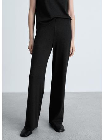 MANGO - Fine-knit Wideleg Trousers DARK GREY