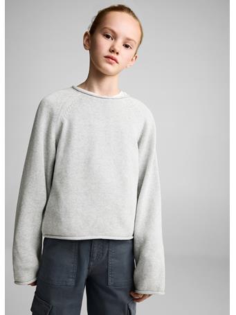 MANGO - 100% Cotton Knitted Sweater LIGHT GRAY
