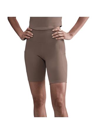 NIKE - One Women's High-Waisted 8" Biker Shorts with Pockets MINK BROWN/BLK