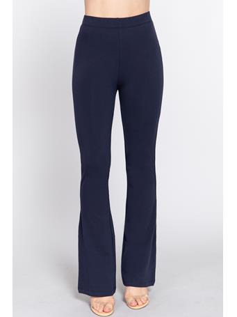ACTIVE BASIC - Elastic Waist Slim Flare Yoga Pants TRUE NAVY