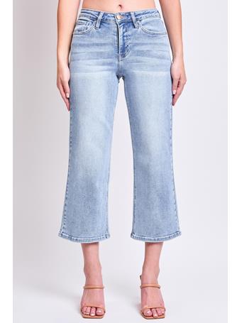 YMI JEANSWEAR - High Rise Cropped Wide Leg LIGHT WASH