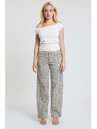 YMI JEANSWEAR - Women's Brittany Low Rise Wide Leg Jeans LIGHT CHEETAH