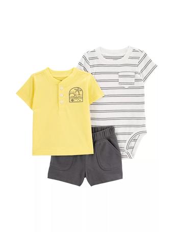 CARTER'S - Baby Boys Three Piece Bodysuit and T-Shirt Set YELLOW