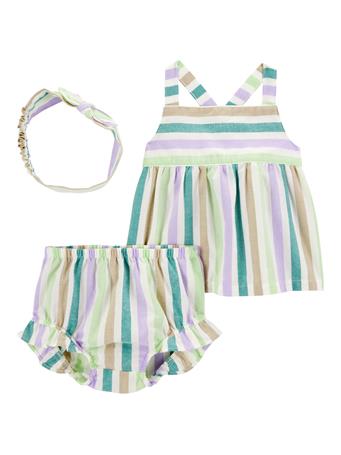 CARTER'S - Baby 3-Piece Striped Little Short Set MULTI