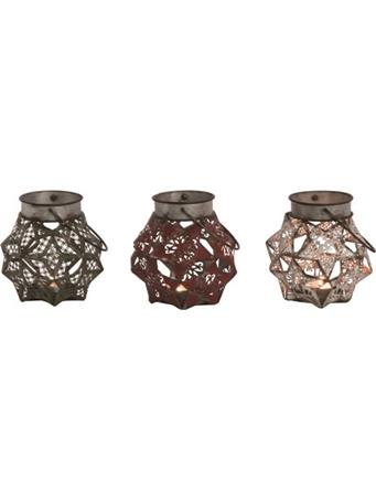 TRANSPAC - Metal Star Candle Holder WHITE