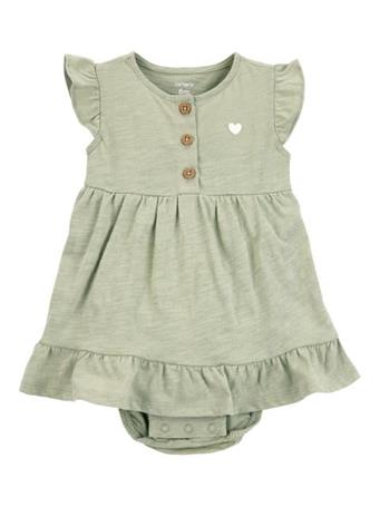 CARTER'S - Heart Bodysuit Dress GREEN