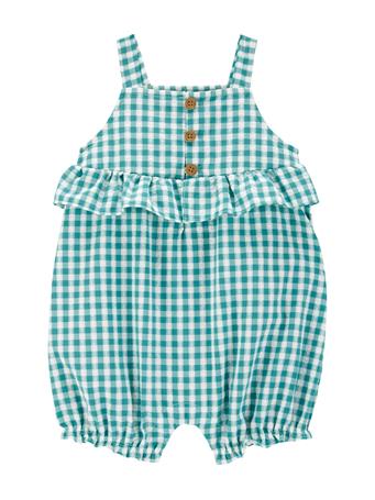 CARTER'S - Baby Gingham Tank Romper GREEN