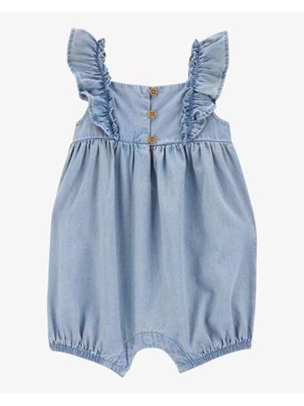 CARTER'S - Baby Chambray Flutter Romper BLUE