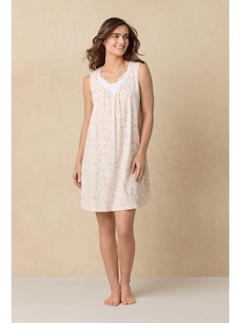 CAROLE HOCHMAN - Spring Ditsy Cotton Short Nightgown YEL/MULT