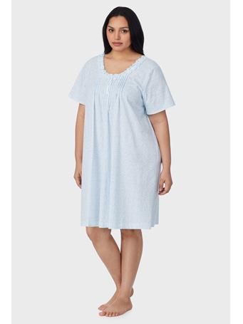 CAROLE HOCHMAN - Blue Shells Cotton Short Nightgown - Plus BL/NOVEL