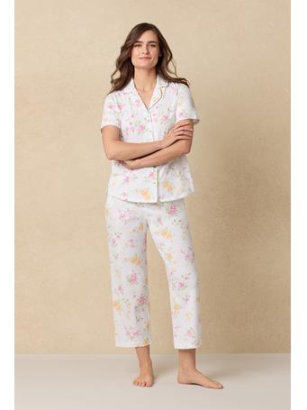 CAROLE HOCHMAN - Cottage Garden Cotton Capri Pajama Set WHT/FLOR