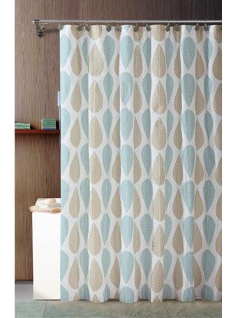 KENNEDY INTERNATIONAL - Leaf Design Shower Curtain WHITE