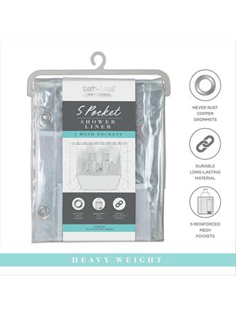 KENNEDY INTERNATIONAL - Shower Liner with Mesh Pockets WHITE