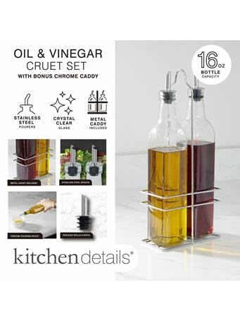 KENNEDY INTERNATIONAL - Oil Dispenser Glass Bottle with Caddy CLEAR