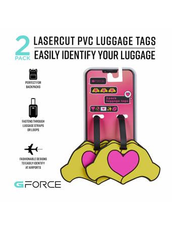 KENNEDY INTERNATIONAL - Luggage Tags with Emoji Love Design - 2 Pack NOVELTY