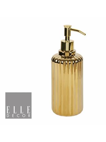 ELLE DECOR  - Chaillot Ribbed Ceramic Soap Dispenser GOLD