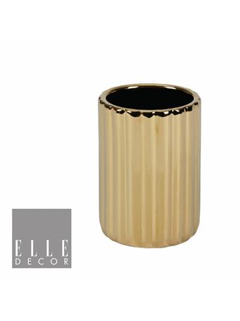 ELLE DECOR - Chaillot Ribbed Ceramic Tumbler GOLD