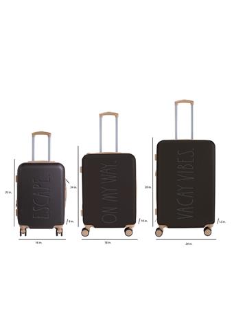 KENNEDY INTERNATIONAL - 3-Piece Debossed Expandable Rolling Luggage Set ESPRESSO