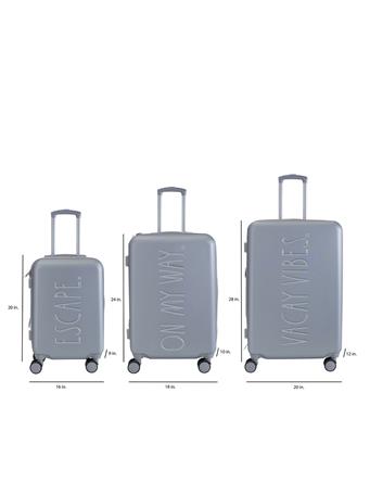 KENNEDY INTERNATIONAL - 3-Piece Debossed Expandable Rolling Luggage Set GREY