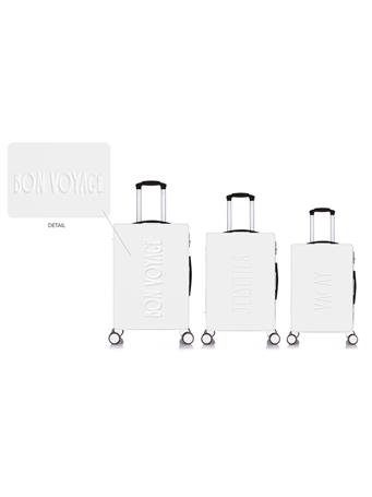 KENNEDY INTERNATIONAL - 3-Piece Debossed Expandable Rolling Luggage Set - White WHITE