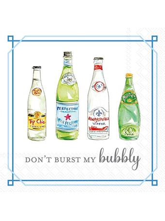 BOSTON INTERNATIONAL - Don't Burst My Bubbly Cocktail Napkin WHITE