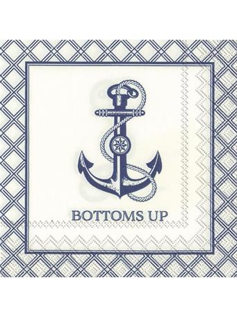 BOSTON INTERNATIONAL - Bottoms Up Cocktail Napkin WHITE