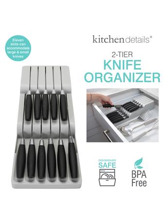 KENNEDY INTERNATIONAL - Kitchen Knife Drawer Organizer GREY