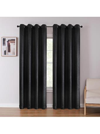 REGAL HOME COLLECTIONS  - Ashby Geo Embossed Blackout Panel BLACK