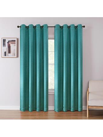 REGAL HOME COLLECTIONS  - Ashby Geo Embossed Blackout Panel TEAL