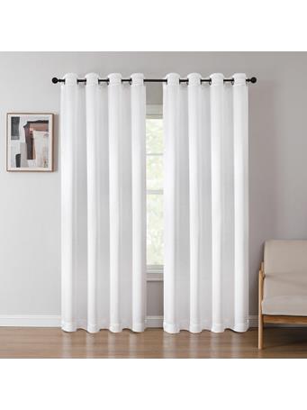 REGAL HOME COLLECTIONS  - Ashby Geo Embossed Blackout Panel WHITE