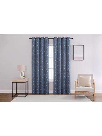 REGAL HOME COLLECTIONS - Aurora Embroidered Blackout Panel BLUE