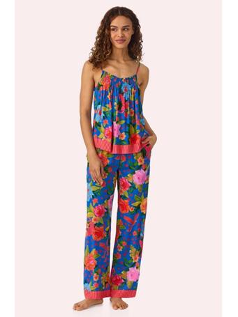 ROOM SERVICE - Alia Woven Pj Set In Floral Fiesta BLUE FL