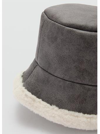 MANGO - Shearling Bucket Hat LT PASTEL GREY