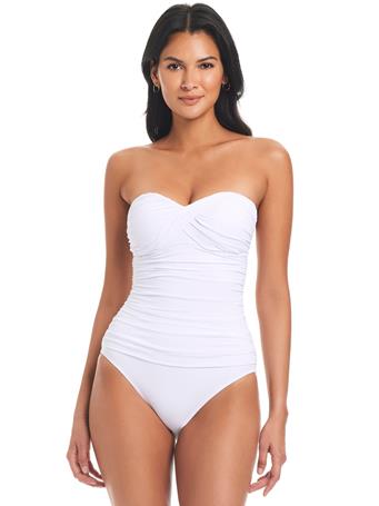 BLEU ROD BEATTIE - Kore Twist Bandeau One-Piece Swimsuit WHITE