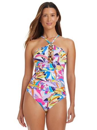 BLEU ROD BEATTIE - Living Color Ring One-Piece Swimsuit MULTI