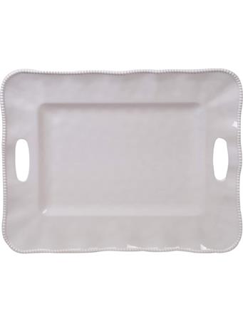 CERTIFIED - Perlette Rectangular Rectangular With Tray Handles CREAM