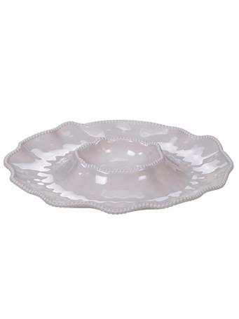 CERTIFIED INTERNATIONAL - Perlette Melamine Chip & Dip 14.5 in CREAM