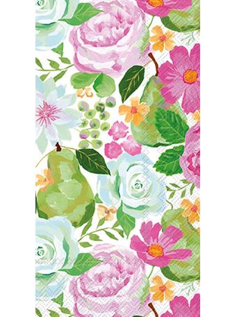 BOSTON INTERNATIONAL - Flowers And Pears Guest Napkins GREEN