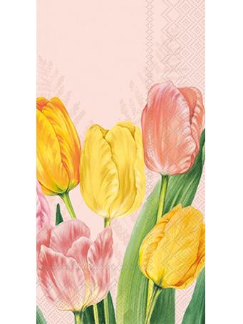 BOSTON INTERNATIONAL - Spring Tulips Guest Napkins PINK