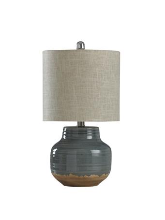 STYLECRAFT LAMPS - Natural Old Gray Glazed Ceramic Body Table Lamp GREY