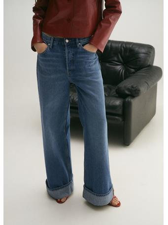 MANGO - Wideleg Jeans With Turned-up Hem MEDIUM BLUE